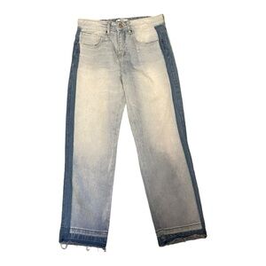 Forever 21 Two Tone Denim Jeans Multi Colour Unique Womens Size 24 Dual Tone